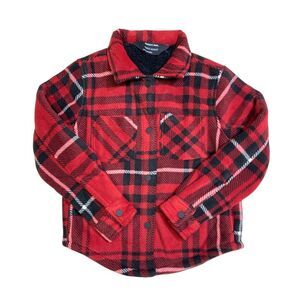 Member's Mark Girls Fleece Shacket, Sherpa Lined with Side Pockets - Red